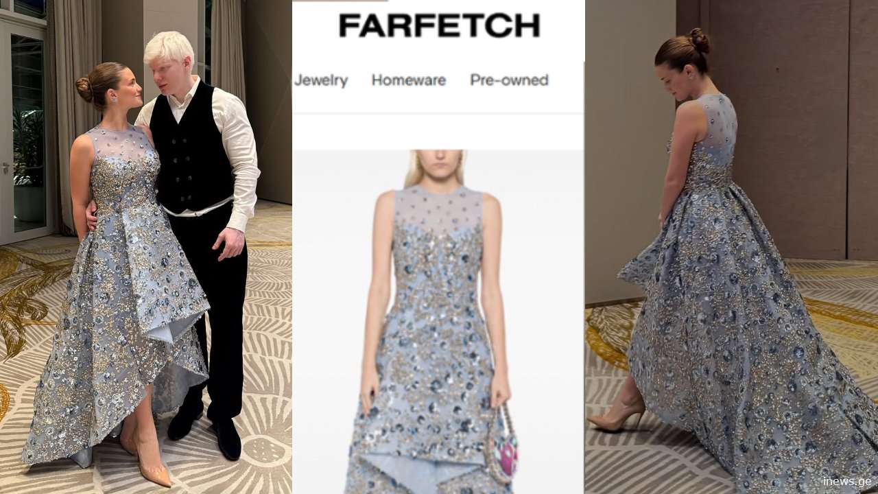 რა ღირს და რომელი ბრენდია შთამბეჭდავი კაბა, რომელიც ნანუკა გუდავაძემ ახალი წლის ღამეს მოირგო